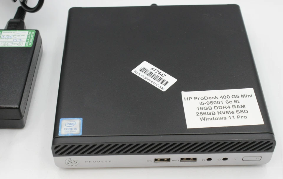 HP ProDesk 400 G5 Mini i5-9500T 16GB RAM 256GB NVMe Windows 11 Pro - Image 1 of 4