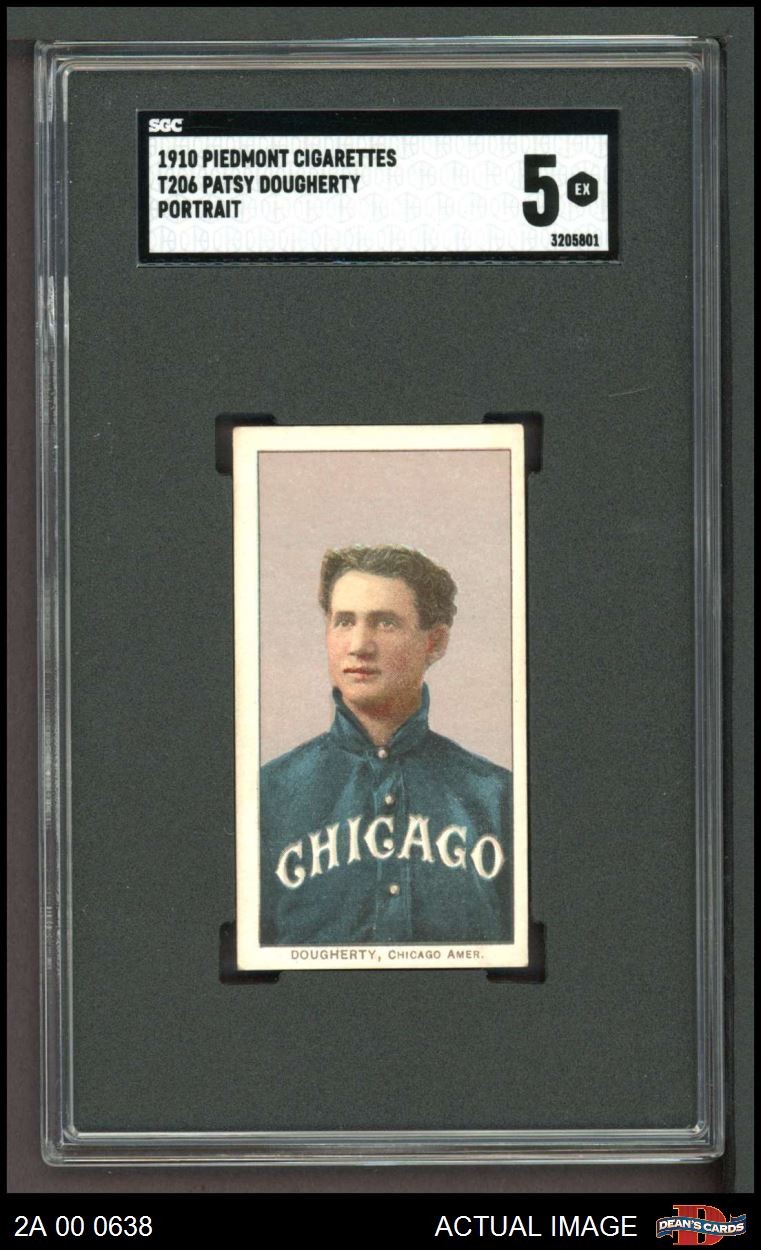 1909 T206 Patsy Dougherty Portrait White Sox VARIATION SGC 5 - EX