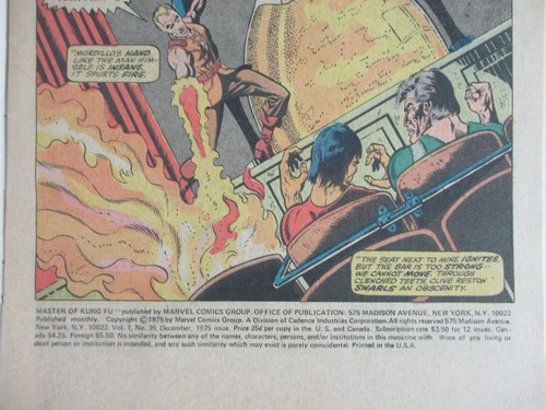 Marvel Comics THE HANDS OF SHANG-CHI MASTER OF KUNG FU #35 December 1975!! - Picture 3 of 4