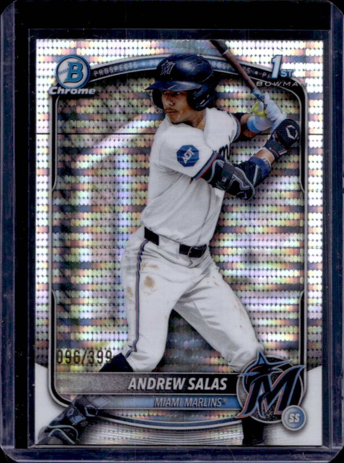 2025 Bowman Chrome Andrew Salas Pulsar Refractor 1st #96/399 Marlins