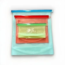 Reusable Silicone Food Storage Bag Lunch Sandwich Snack Freezer Leak Proof