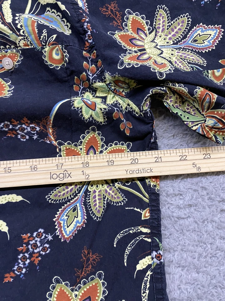 Рубашка мужская Altamont большая черная с цветочным узором пейсли повседневная с коротким рукавом на пуговицах - Изображение 4 из 4