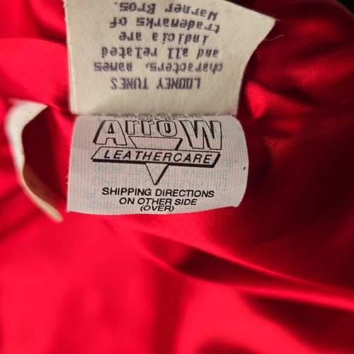 90s VTG JEFF HAMILTON Road Runner Wile E. Coyote Leather Varsity Jacket Men M image 17