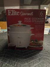Elite Gourmet Electric 6 Cup Rice Cooker & Food Steamer #ERC-003ST NIB
