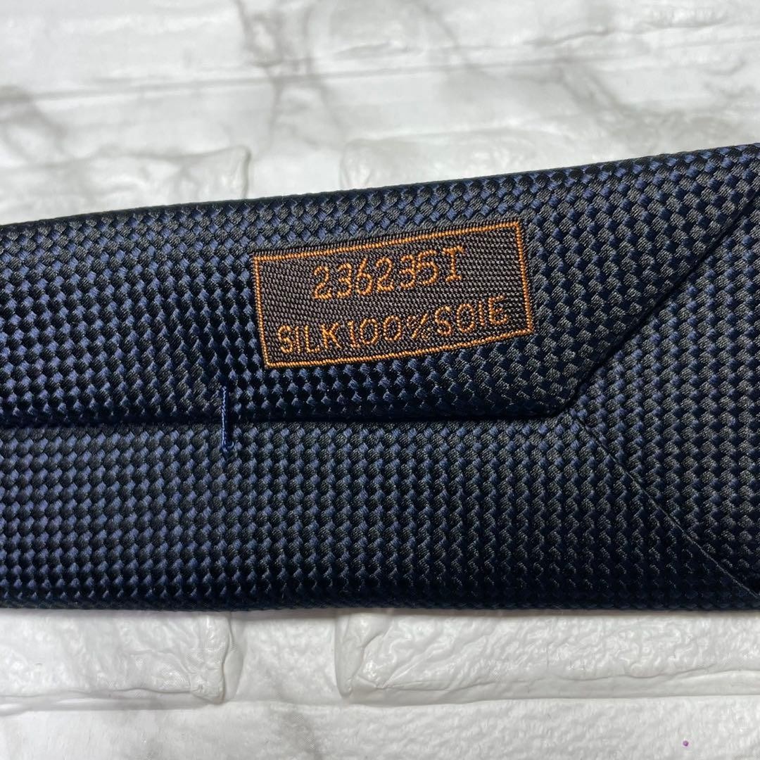 tag HERMES tie current design solid tie navy - image 8