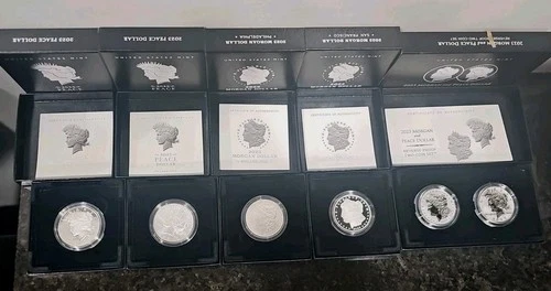 2023 Morgan & Peace Silver Dollar 6-Coin Full Set .999 Fine Silver 1oz #6