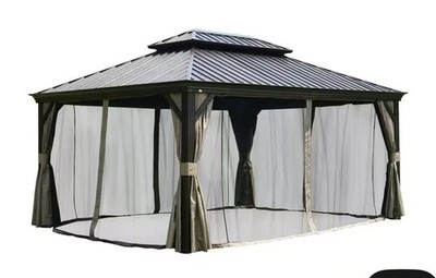 Mosquito Net Replacement Polyester Fabric for Aluminum Hardtop Gazebo 12' x 16'