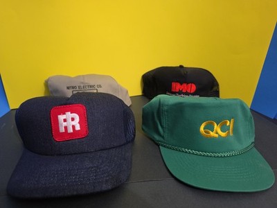 Vintage Trucker Hat Lot Of 4 Company Hats  Back Snapback Caps