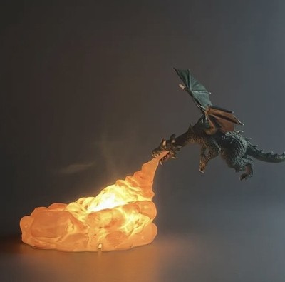   3D gedruckte Drachen Feuer Lampe - Premium PLA Fantasy Deko