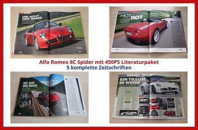 Alfa Romeo 8C Spider mit 450PS Literaturpaket - 5 komplette Zeitschriften