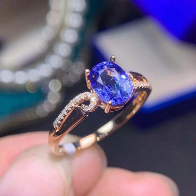 #ad 1.5ct Natural Tanzanite amp; Diamond Engage Ring Split Shank 14k SOLID Yellow Gold $302.39