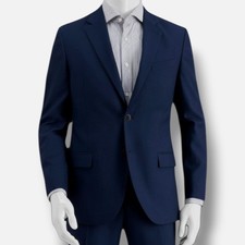 Nautica Men's Blue Birdseye Stretch Modern-Fit Sport Coat Suit Jacket Sz 42L