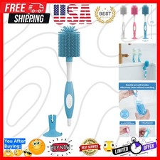 Soft Touch No Scratch Baby Bottle Cleaning Brush Nipple Cleaner with Stand an...