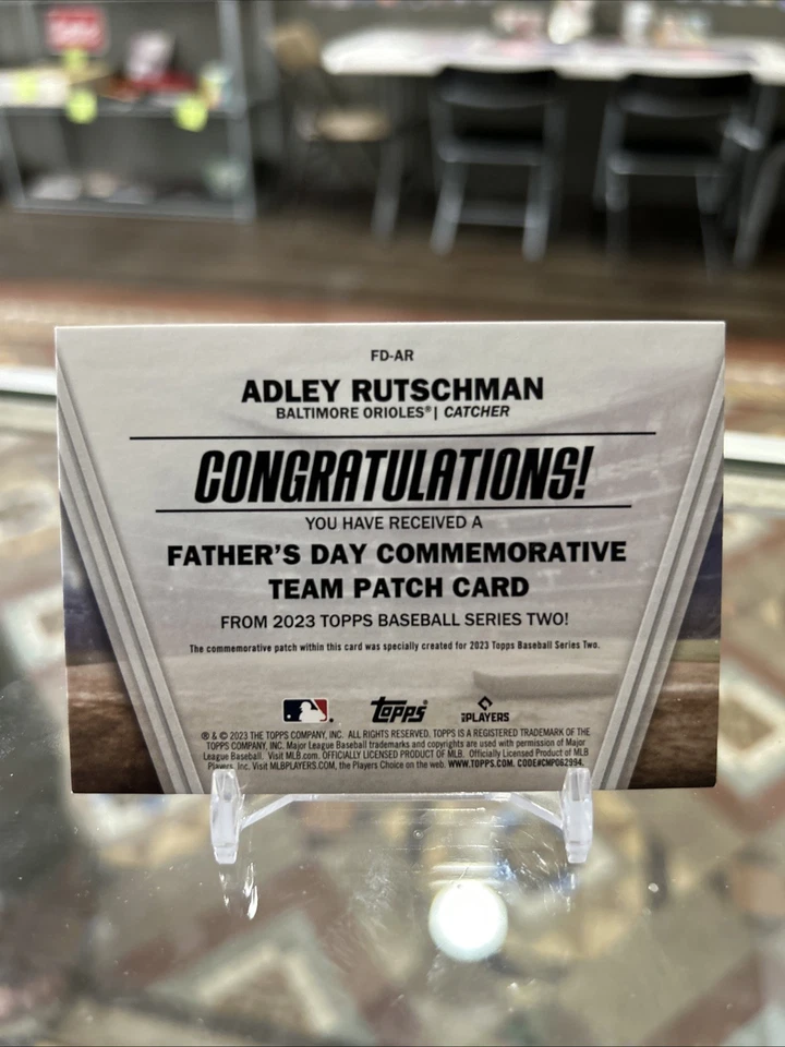 2023 Topps Father’s Day FD-AR Adley Rutschman Rookie RC Patch Black SP /299!!! - Image 2 of 2