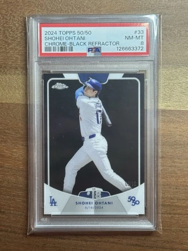 Shohei Ohtani 2024 Topps 50/50 Black Refractor #03/10 PSA 8 POP 1 NONE HIGHER