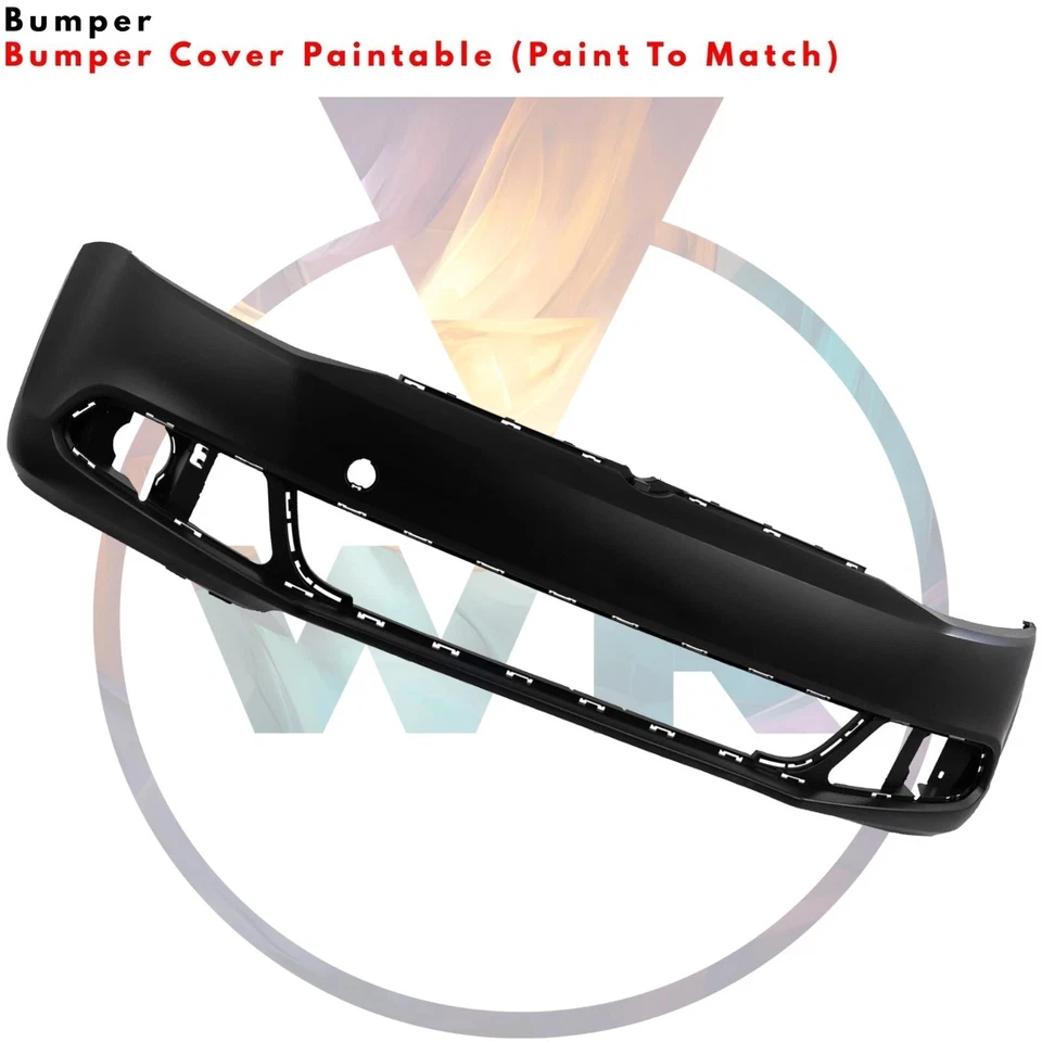Front Bumper Cover Primed Plastic & Headlight Kit For 2011-2014 Volkswagen Jetta Foto 3 de 4