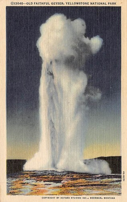 #ad #ad Old Faithful Geyser Yellowstone National Park Vintage Post Card $2.99