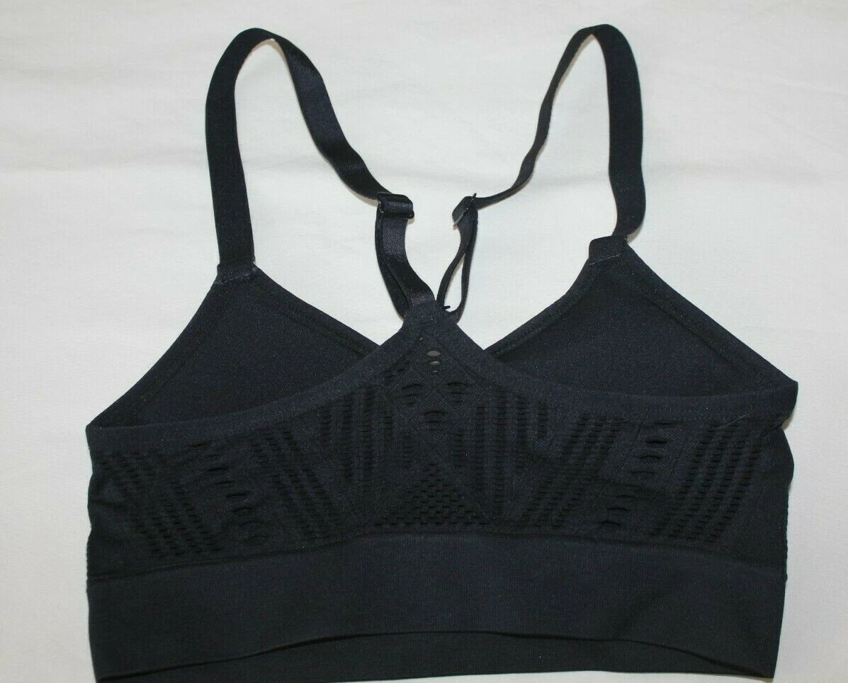 RYKA SPORTS BRA Womens Small Black Crop Racerback Thick Straps