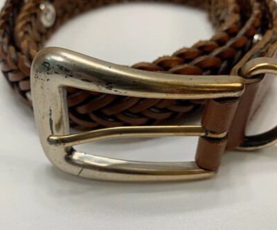 Fossil Women Medium M Belt Brown Leather Floral Medallion  display picture 1