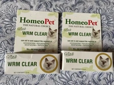 NEW LOT OF 2 HomeoPet Feline Wrm Clear  Natural Pet Medicine. 15 30 ML CATS