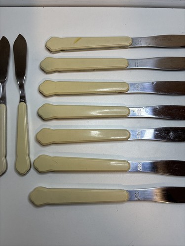 Set Of 9 Pfaltzgraff TEA ROSE Stainless Glossy Taiwan Colored Choice Flatware - Picture 8 of 11