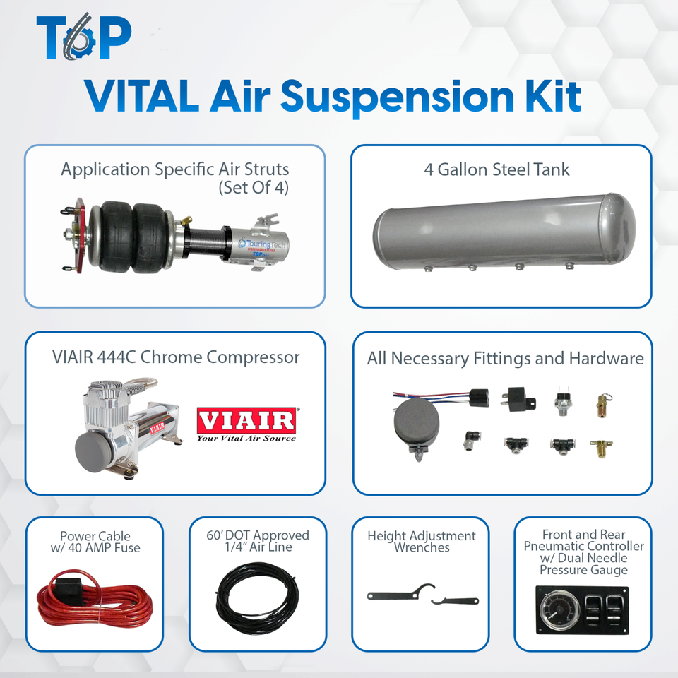 TOPair Air Strut Bag Suspension w/VITAL Managment for 05+ 300/Charger ...
