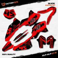 Black & Red Slick Racing Graphics Kit fits KTM 07-10 SX Sxf XC 125 250 300 450