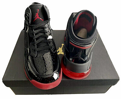 black and red leather jordans