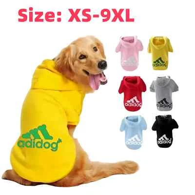 MARKENLOS Warme Herbst-Winter Hundekleidung Adidog Hoodie für Welpen Mittelgroße Hunde