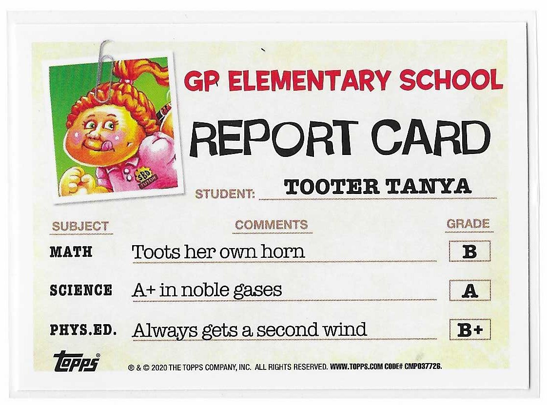 2020 Garbage Pail Kids Late to School Tooter Tanya 48a GPK LTS | eBay 2020 Garbage Pail Kids Late to School Tooter Tanya 48a GPK LTS | eBay