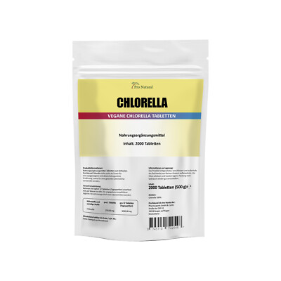 Chlorella Algen - 2000 Presslinge Tabletten  - 100% rein & vegan - Superfood