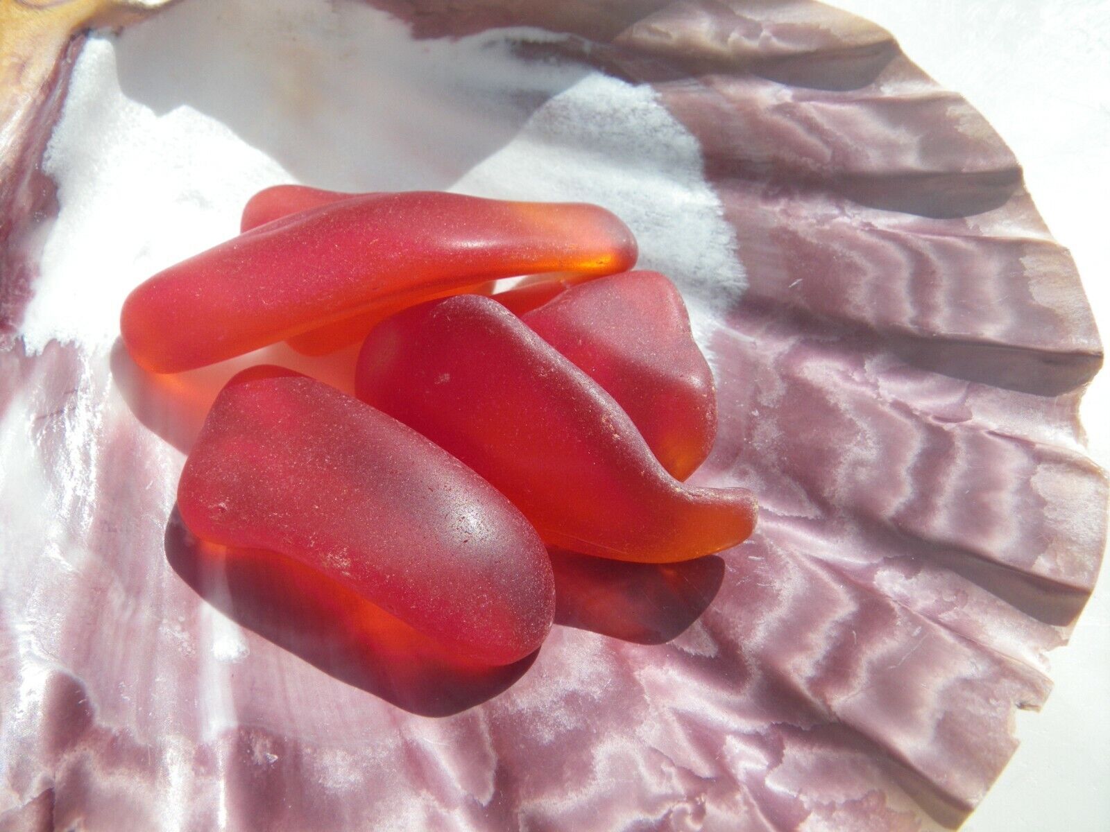 Sea Glass Lot of Thick Financial sales sale NEW Red Beautiful Colored