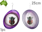 25cm 3D Mandala Owl Metallic Spiral Spinner Wind Chime Hanging Home Garden Decor