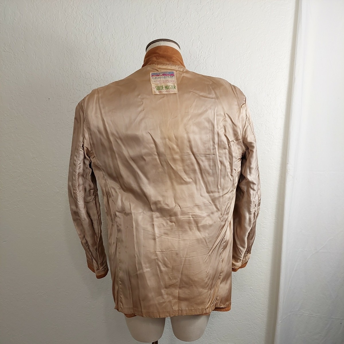 Californian Suede-Master Jacket Mens XS Brown VTG Rockabilly Sport 
