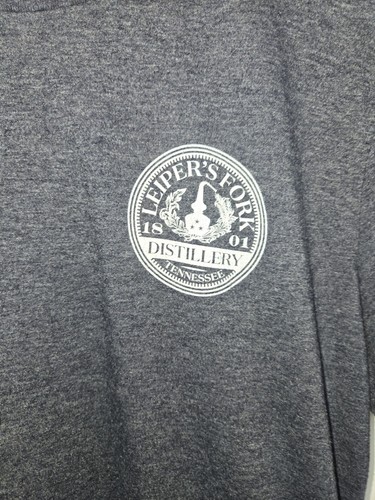 LEIPER'S FORK DISTILLERY blue Heather Poly Cotton Logo T-shirt. M - Picture 2 of 4