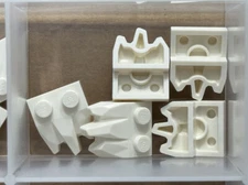 LEGO Parts - White Plate 1 x 2 with 3 Claws / Rock Fingers - No 27261 - QTY 5