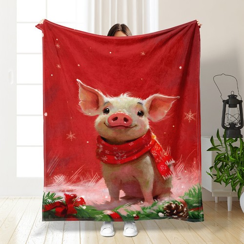 Christmas Snata Tree Flannel Blanket Throw Blanket Dog Car Nap Blanket Full Size - Picture 12 of 34