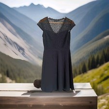 DOROTHY PERKINS Womens Black Formal Fit & Flare Dress Size 10