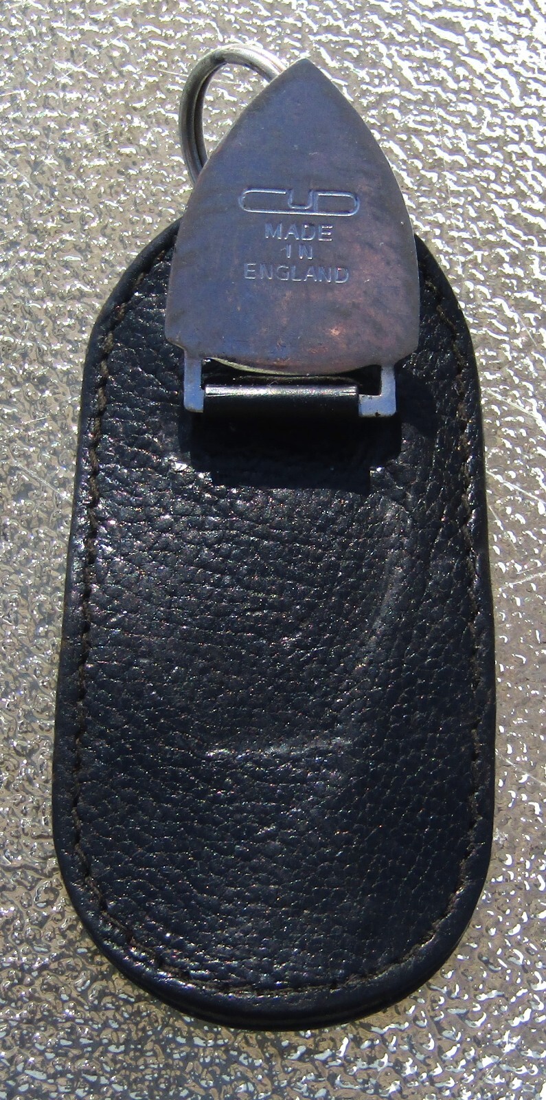 Vintage CUD Made In England PEUGEOT Enamel Leather Key FOB Key Ring Look RARE