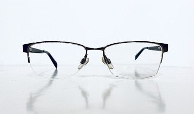 Eddie Bauer Mocha Brown Half Rim Metal Wayfarer Glasses W Flex
