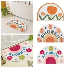 Bathroom Rugs Half Circle Bath Mat Cute Sun Bath Mats Retro Bohemian Shower Rug
