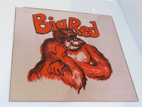 Vintage Carnival/Fair/Game/Prize 12" Glass Mirror Big Red Ape Cartoon