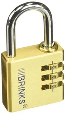 BRINKS - 40mm Solid Brass 3-Dial Resettable Padlock - Chrome Plated with Hard...