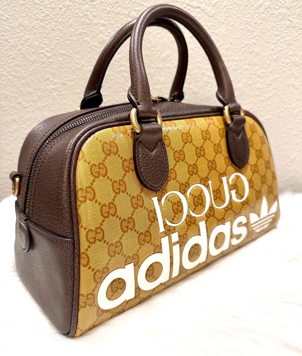 NEW Gucci x adidas Duffle Bag GG Coated Canvas Mini | eBay