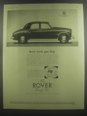 1953 Rover Seventy Five Car Advertisement - Rover worth goes deep