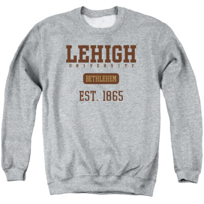 Lehigh University Adult Crewneck Sweatshirt Est. Date, Athletic Heather, S-3XL