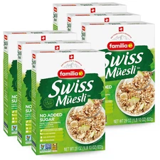 Familia Swiss Muesli Cereal, 0G Added Sugar, Energy-Packed Cereal with Raisins, 