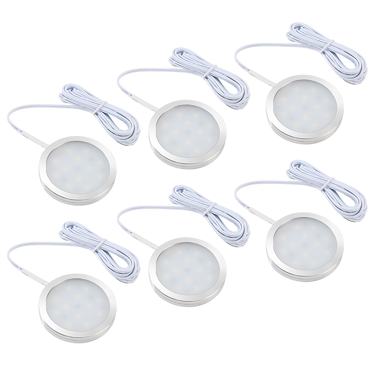 6 LED Unterbau-Leuchten Schrank-Licht Küchen-Lampe flach Aufputz