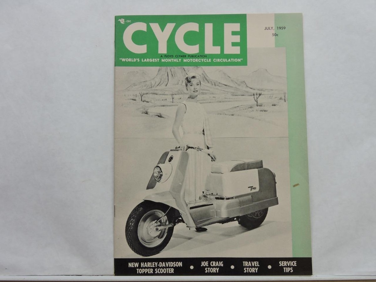 Cycle Magazine July 1959 Harley Davidson Triumph Tigers