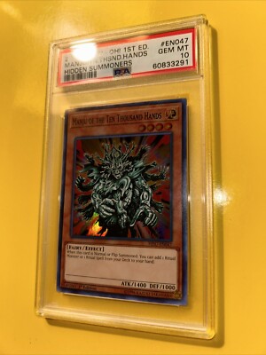 YuGiOh MANJU OF THE TEN THOUSAND HANDS #HISU-EN047🔥PSA 10🔥1st ED